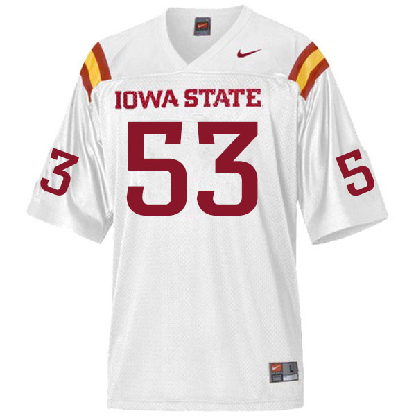 Iowa State Cyclones Men's #53 Will Clapper Nike NCAA Authentic White College Stitched Football Jersey DS42D31LG